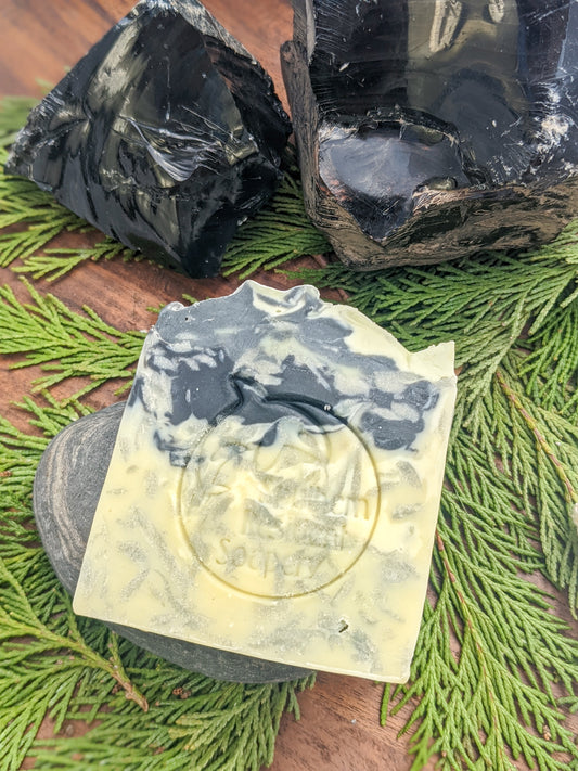 Tea Tree & Eucalyptus Bar Soap | Detoxifying Charcoal & Bentonite Clay | Moisturizing Hemp & Shea Butter