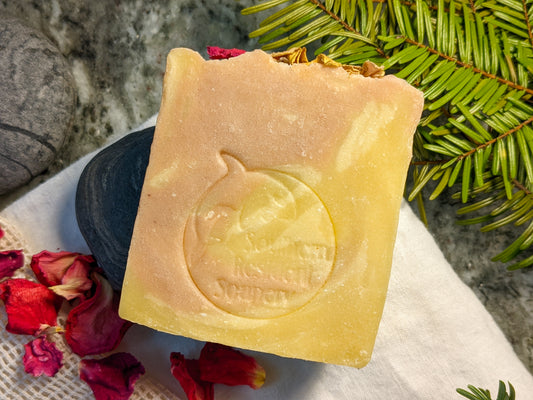 Rose Clay Bar Soap | Moisturizing Hemp & Shea Butter | Infused with Fresh Carrot Puree & Rose Scent